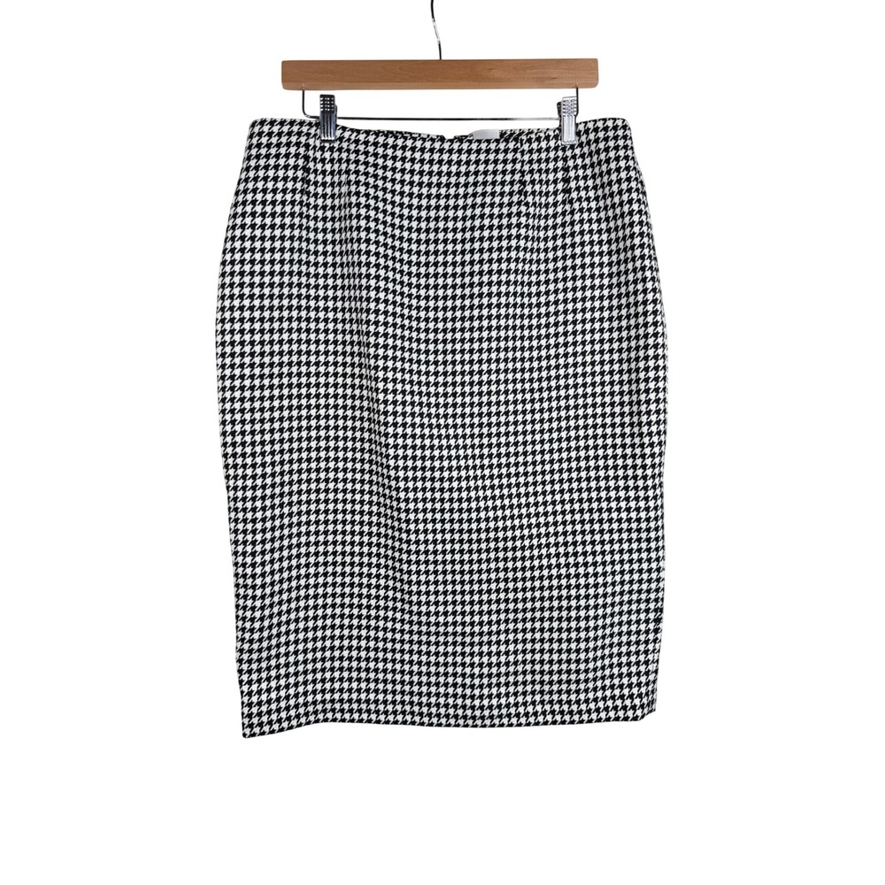 Jones Studio Houndstooth Pencil Office Skirt size 12 Black/White
